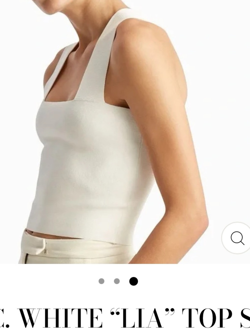 A.L.C. White Lia Square-Neck Cropped Tank - Picture 3 of 5
